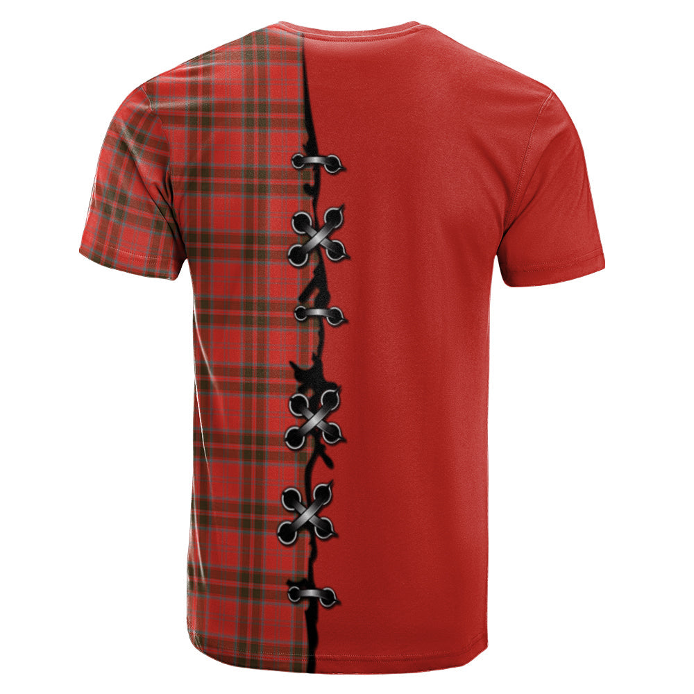 Grant Weathered Tartan T-shirt - Lion Rampant And Celtic Thistle Style