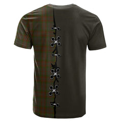 Gray Tartan T-shirt - Lion Rampant And Celtic Thistle Style