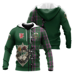 Gray Hunting Tartan Hoodie - Lion Rampant And Celtic Thistle Style