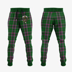 Gray Hunting Tartan Crest Jogger Sweatpants