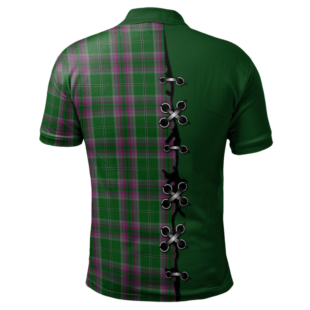 Gray Hunting Tartan Polo Shirt - Lion Rampant And Celtic Thistle Style