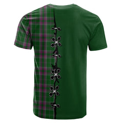 Gray Hunting Tartan T-shirt - Lion Rampant And Celtic Thistle Style