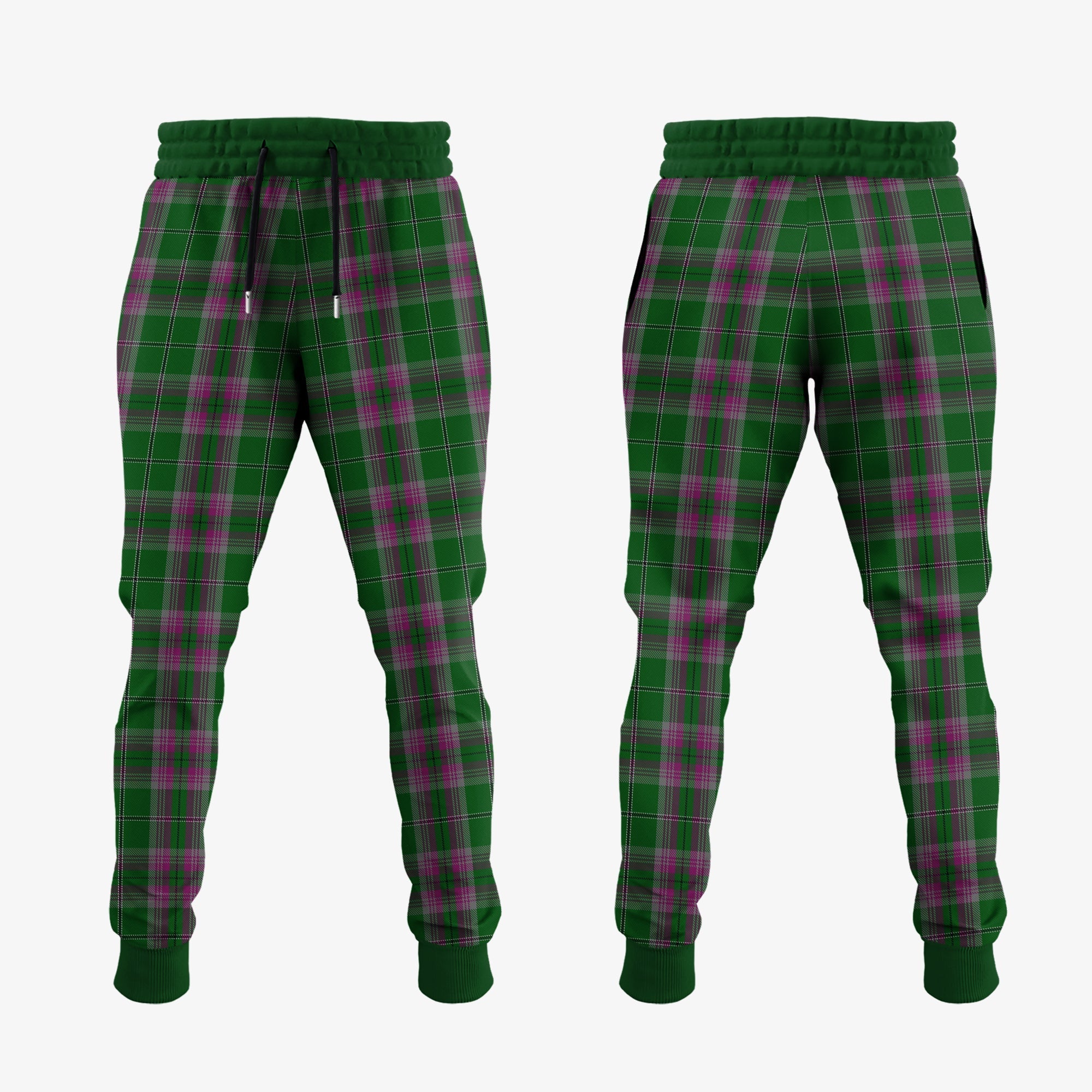 Gray Hunting Tartan Crest Jogger Sweatpants