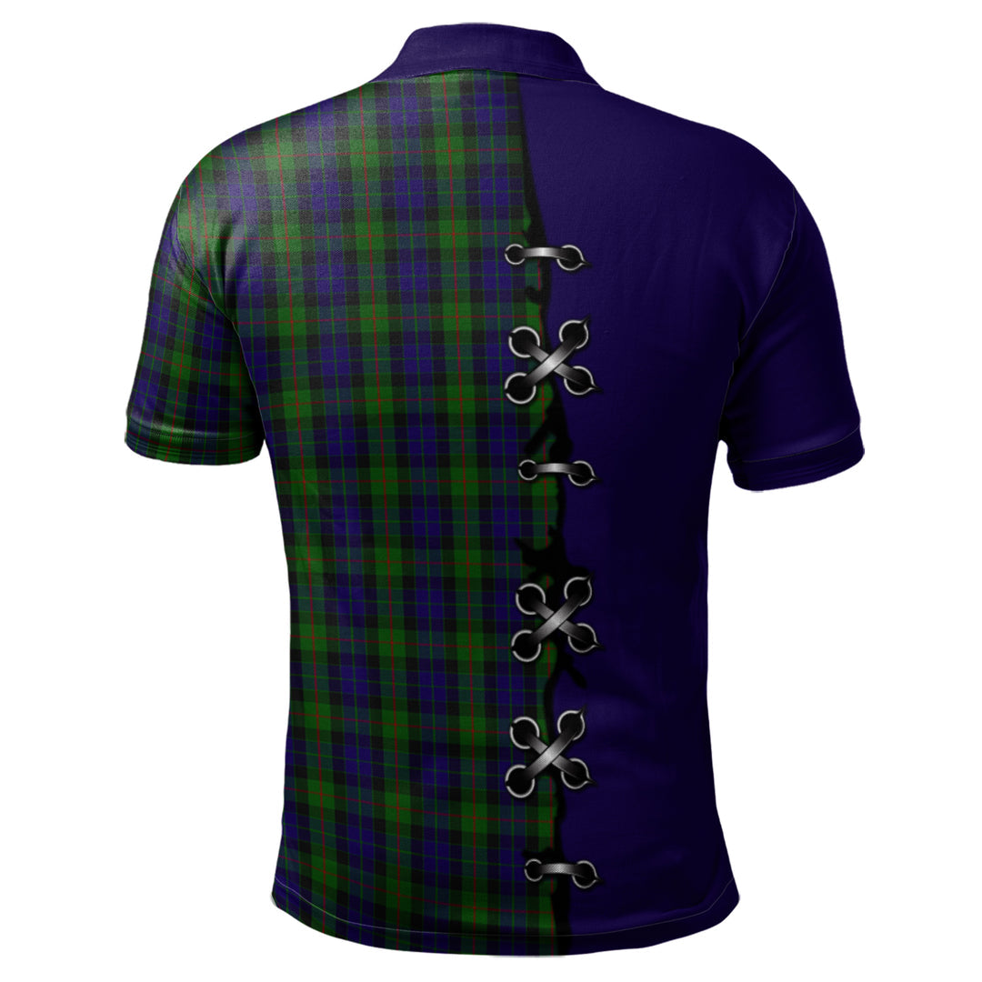 Gunn Tartan Polo Shirt - Lion Rampant And Celtic Thistle Style