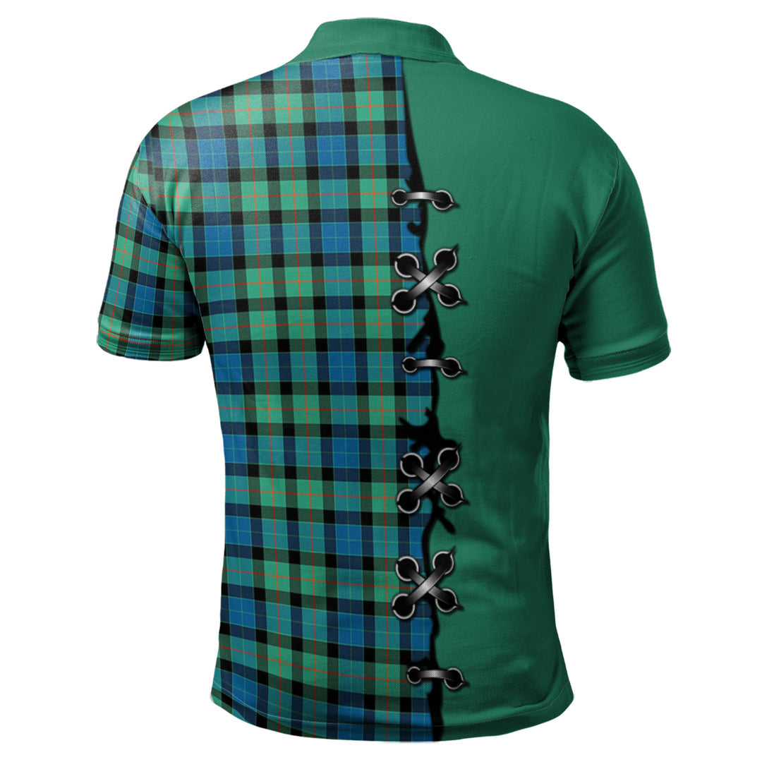 Gunn Ancient Tartan Polo Shirt - Lion Rampant And Celtic Thistle Style