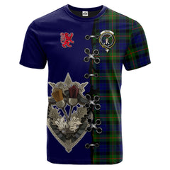 Gunn Modern Tartan T-shirt - Lion Rampant And Celtic Thistle Style