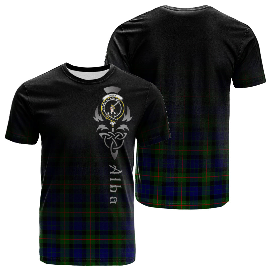 Gunn Modern Tartan Crest T-shirt - Alba Celtic Style