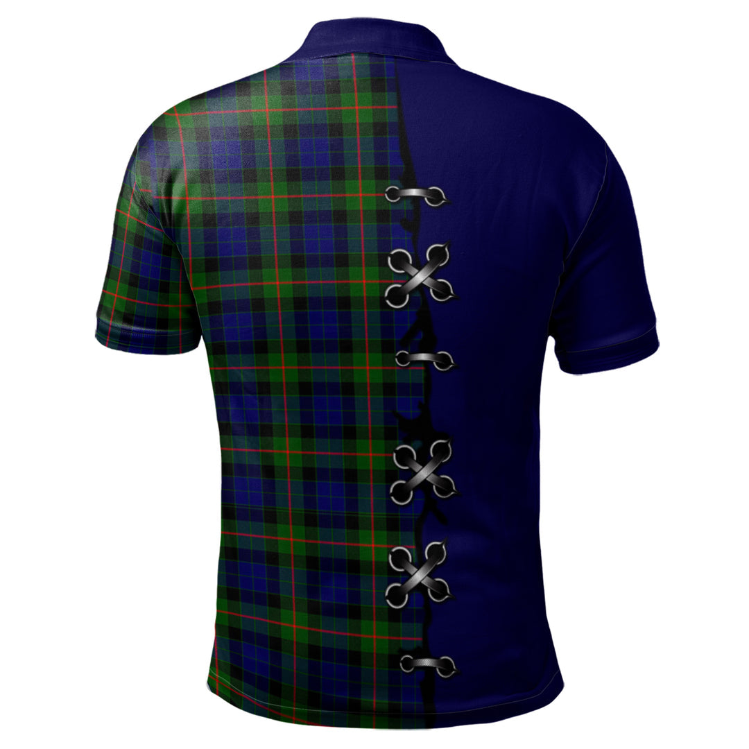 Gunn Modern Tartan Polo Shirt - Lion Rampant And Celtic Thistle Style