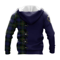 Gunn Modern Tartan Hoodie - Lion Rampant And Celtic Thistle Style