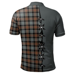 Gunn Weathered Tartan Polo Shirt - Lion Rampant And Celtic Thistle Style