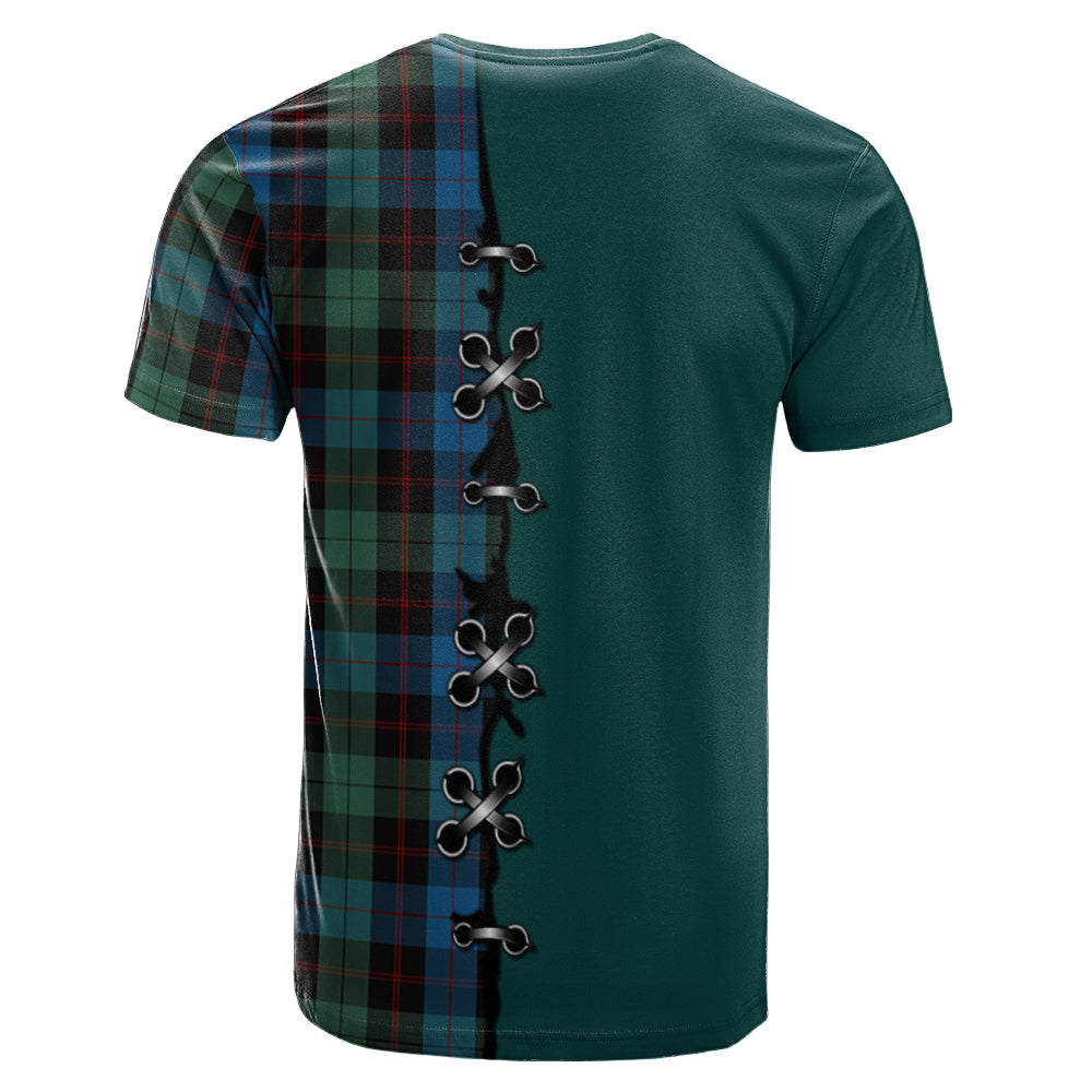 Guthrie Tartan T-shirt - Lion Rampant And Celtic Thistle Style