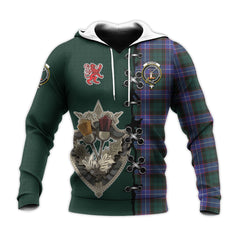 Guthrie Modern Tartan Hoodie - Lion Rampant And Celtic Thistle Style