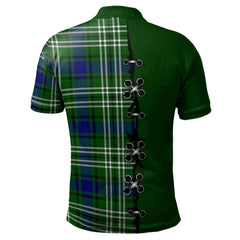 Haliburton Tartan Polo Shirt - Lion Rampant And Celtic Thistle Style