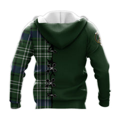 Haliburton Tartan Hoodie - Lion Rampant And Celtic Thistle Style