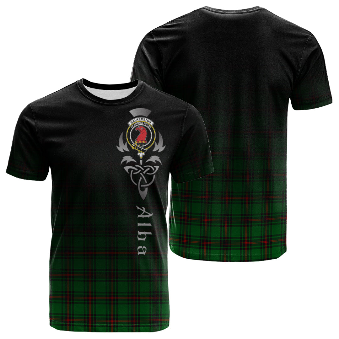 Halkerston Tartan Crest T-shirt - Alba Celtic Style