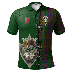 Hall Tartan Polo Shirt - Lion Rampant And Celtic Thistle Style