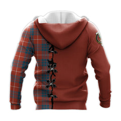 Hamilton Ancient Tartan Hoodie - Lion Rampant And Celtic Thistle Style