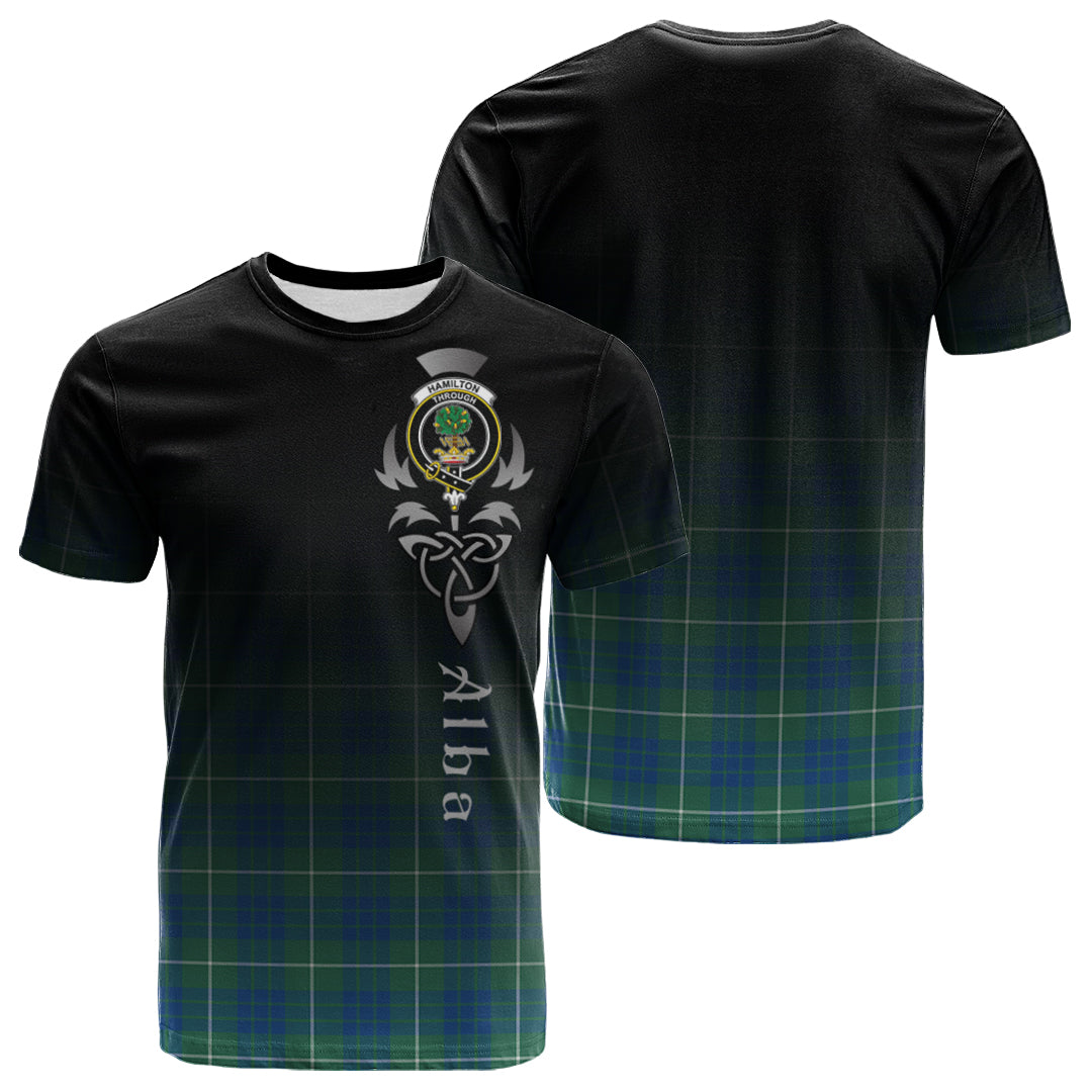 Hamilton Hunting Ancient Tartan Crest T-shirt - Alba Celtic Style