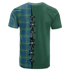 Hamilton Hunting Ancient Tartan T-shirt - Lion Rampant And Celtic Thistle Style