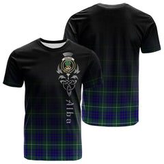 Hamilton Hunting Modern Tartan Crest T-shirt - Alba Celtic Style