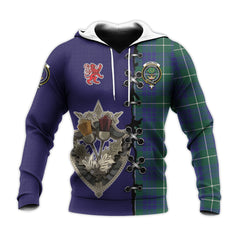 Hamilton Hunting Modern Tartan Hoodie - Lion Rampant And Celtic Thistle Style