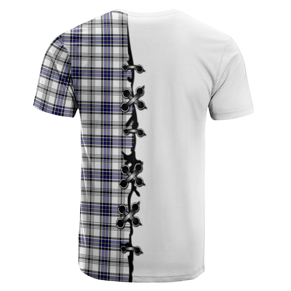 Hannay Modern Tartan T-shirt - Lion Rampant And Celtic Thistle Style