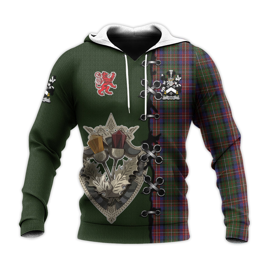 Hargis Tartan Hoodie - Lion Rampant And Celtic Thistle Style