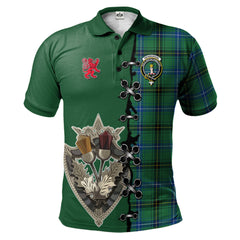 Henderson Ancient Tartan Polo Shirt - Lion Rampant And Celtic Thistle Style