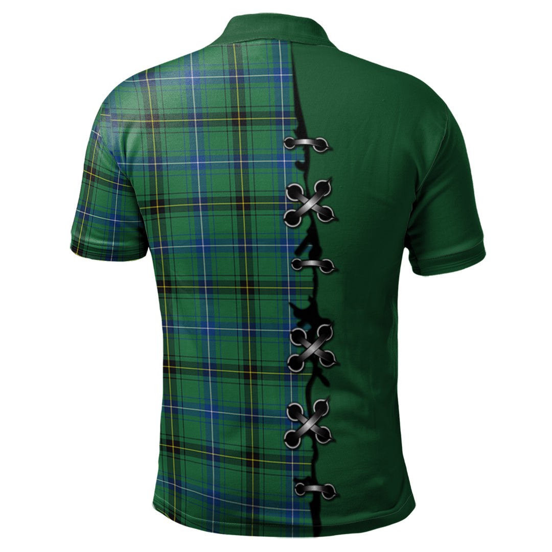 Henderson Ancient Tartan Polo Shirt - Lion Rampant And Celtic Thistle Style