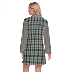 Henderson Dress Tartan Women's Lapel Shirt Dress With Long Sleeve