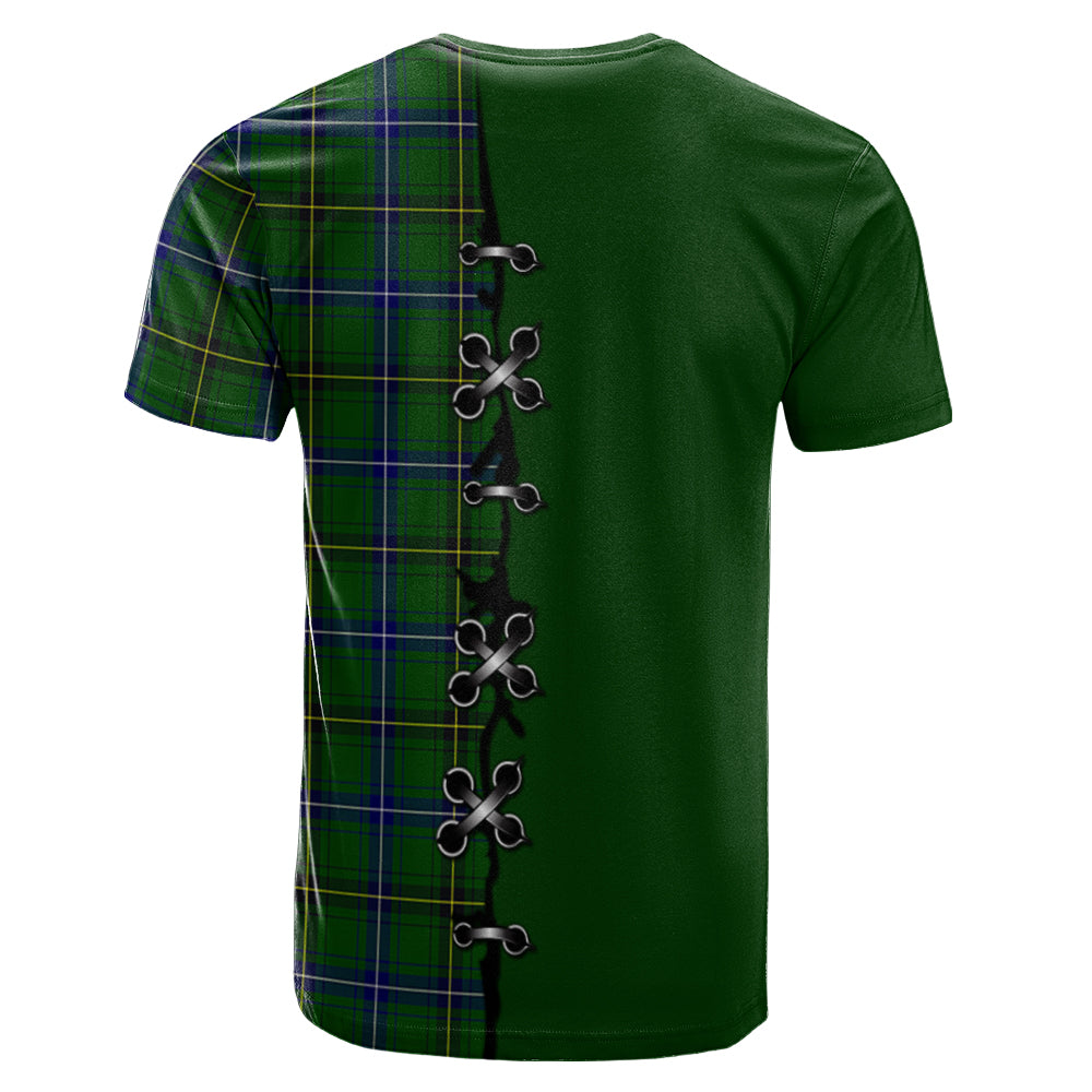 Henderson Modern Tartan T-shirt - Lion Rampant And Celtic Thistle Style