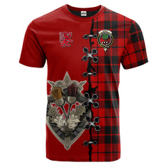 Hogg Tartan T-shirt - Lion Rampant And Celtic Thistle Style