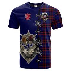 Home Modern Tartan T-shirt - Lion Rampant And Celtic Thistle Style