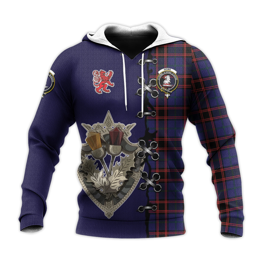 Home Modern Tartan Hoodie - Lion Rampant And Celtic Thistle Style