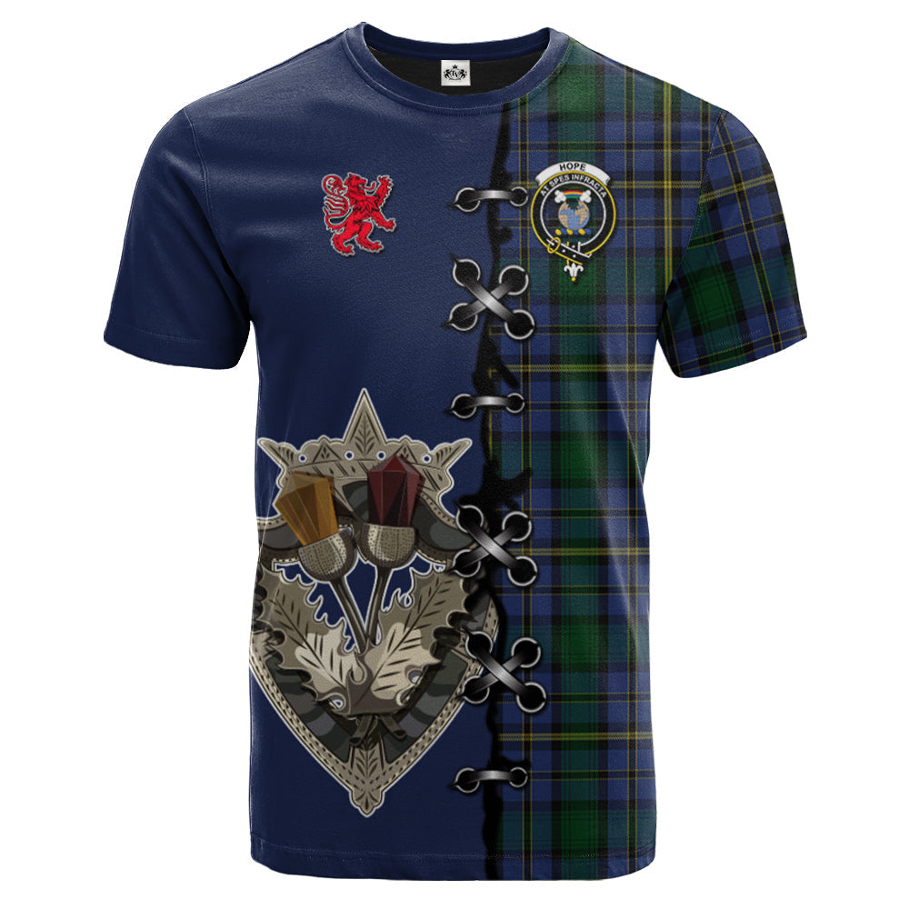 Hope Clan Originaux Tartan T-shirt - Lion Rampant And Celtic Thistle Style