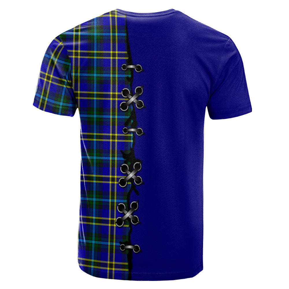 Hope Modern Tartan T-shirt - Lion Rampant And Celtic Thistle Style