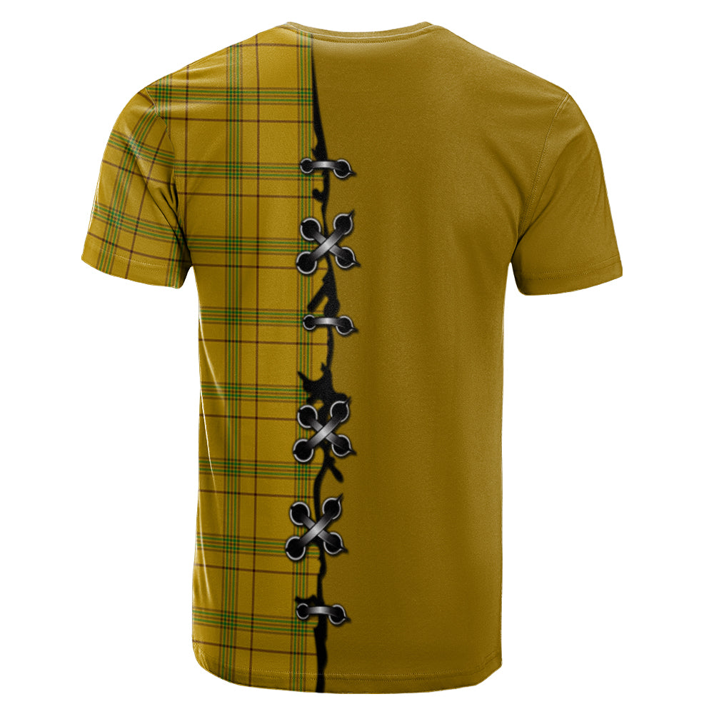 Houston Tartan T-shirt - Lion Rampant And Celtic Thistle Style