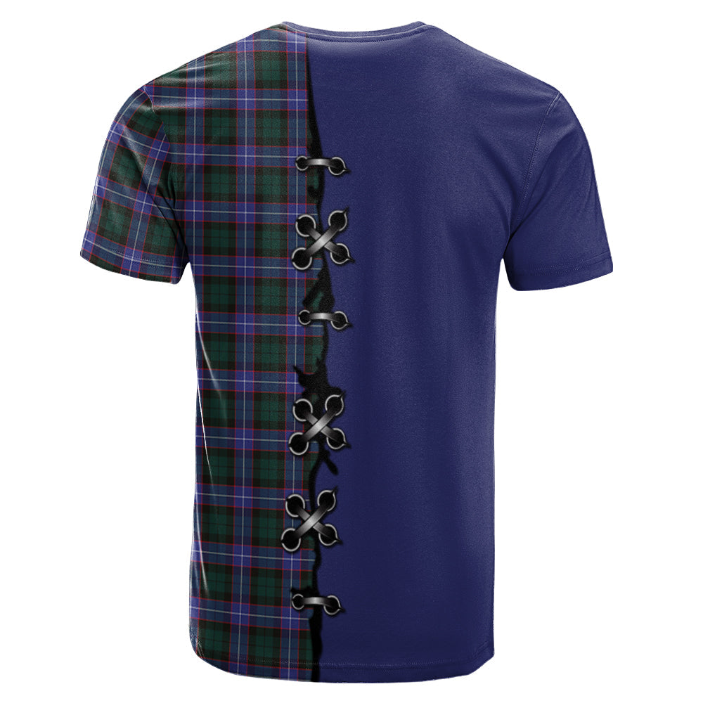 Hunter Modern Tartan T-shirt - Lion Rampant And Celtic Thistle Style