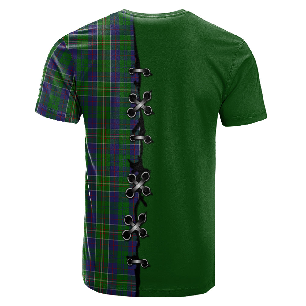 Hunter of Hunterston Tartan T-shirt - Lion Rampant And Celtic Thistle Style