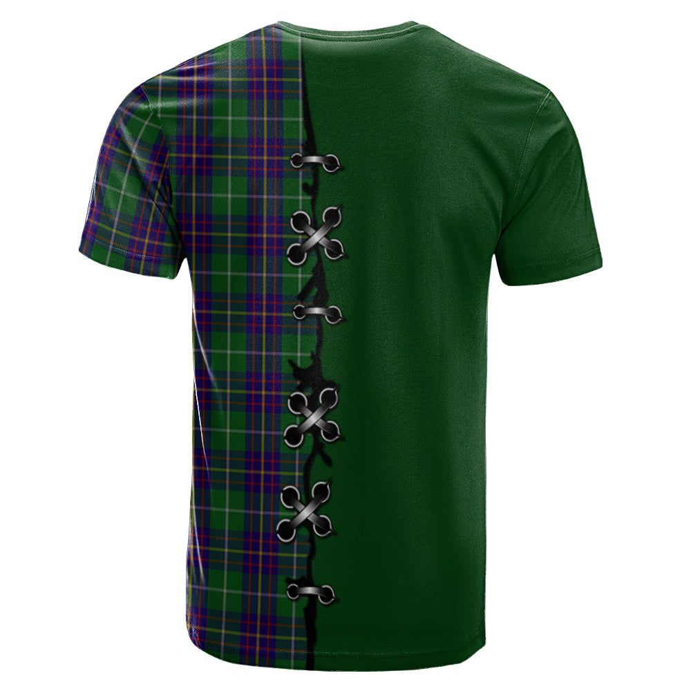 Inglis Tartan T-shirt - Lion Rampant And Celtic Thistle Style