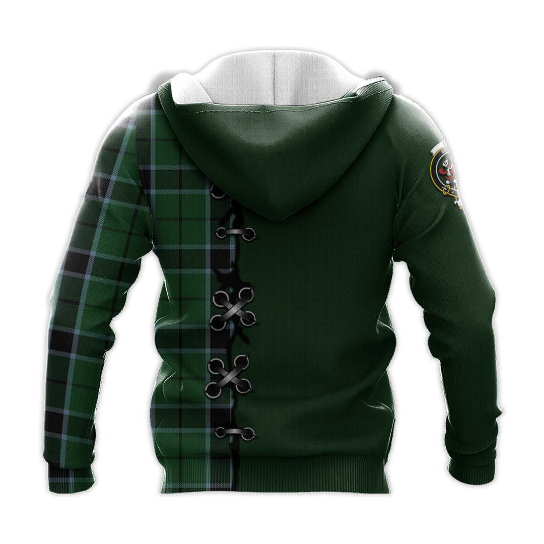 Innes Hunting Tartan Hoodie - Lion Rampant And Celtic Thistle Style