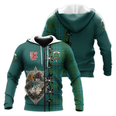 Irving of Bonshaw Tartan Hoodie - Lion Rampant And Celtic Thistle Style