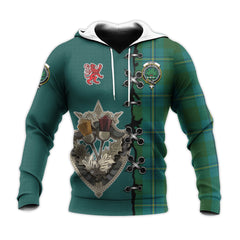 Irving of Bonshaw Tartan Hoodie - Lion Rampant And Celtic Thistle Style