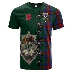 Jardine Dress Tartan T-shirt - Lion Rampant And Celtic Thistle Style