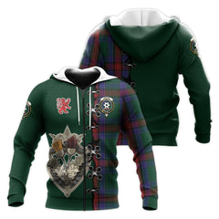 Jardine Dress Tartan Hoodie - Lion Rampant And Celtic Thistle Style