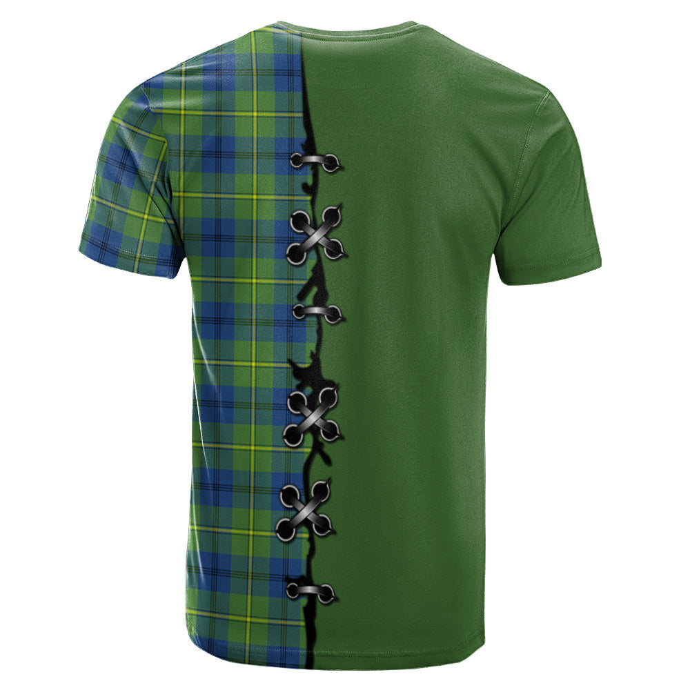 Johnston Ancient Tartan T-shirt - Lion Rampant And Celtic Thistle Style