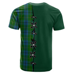 Johnstone Tartan T-shirt - Lion Rampant And Celtic Thistle Style