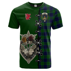 Keith Modern Tartan T-shirt - Lion Rampant And Celtic Thistle Style