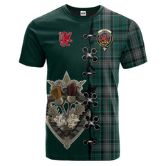 Kelly of Sleat Hunting Tartan T-shirt - Lion Rampant And Celtic Thistle Style