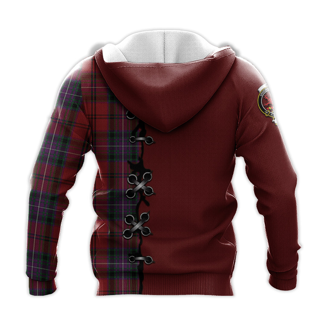 Kelly of Sleat Red Tartan Hoodie - Lion Rampant And Celtic Thistle Style